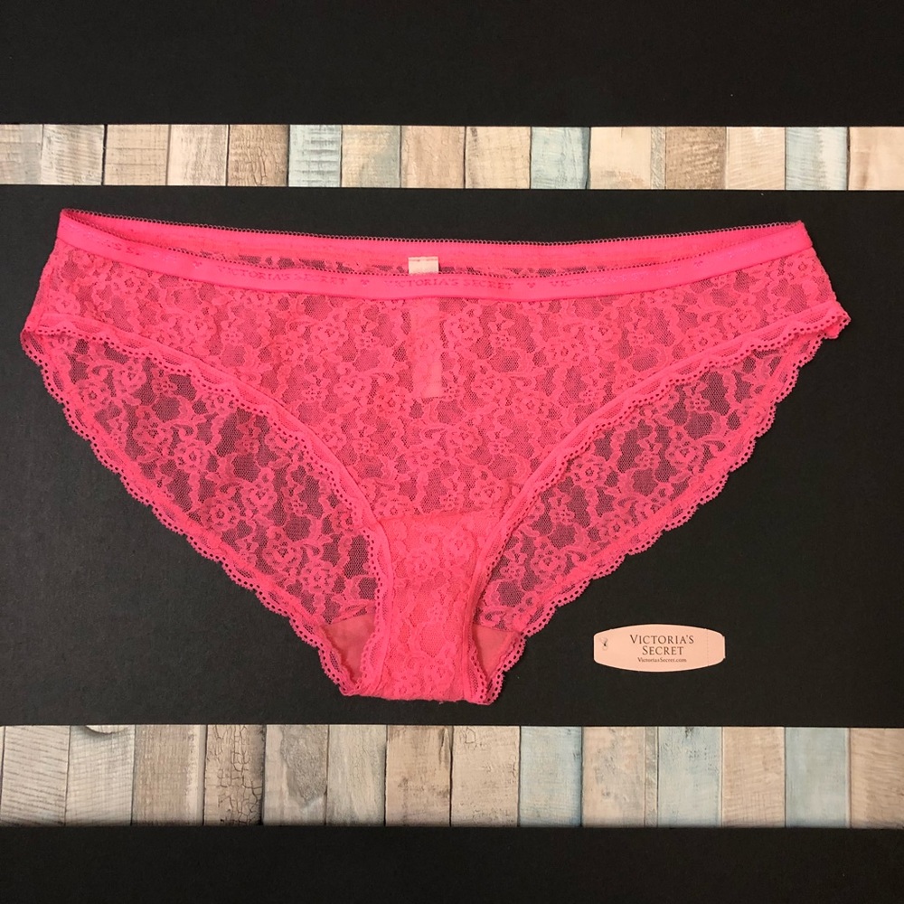 NWOT Victoria’s Secret Salmon Pink Lace Panty